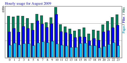 Hourly usage for August 2009