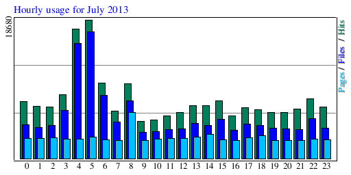 Hourly usage for July 2013