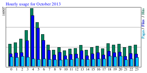 Hourly usage for October 2013